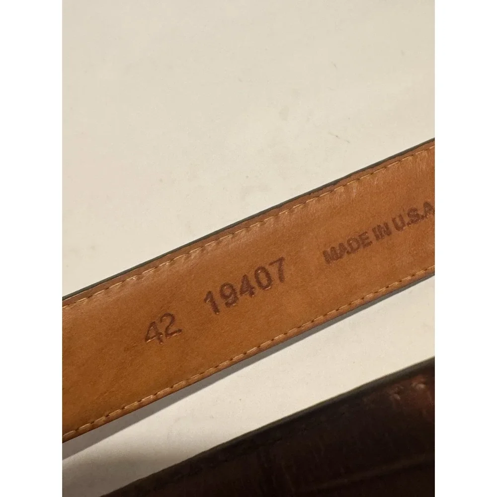 Onyx By Brighton Western Belt Men's 42 Brown Alligator Print Leather Buckle
